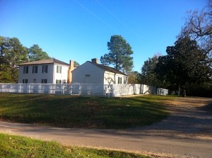 The Southwest Trail passes in front of the 1836 Courthouse in Historic Washington State Park
